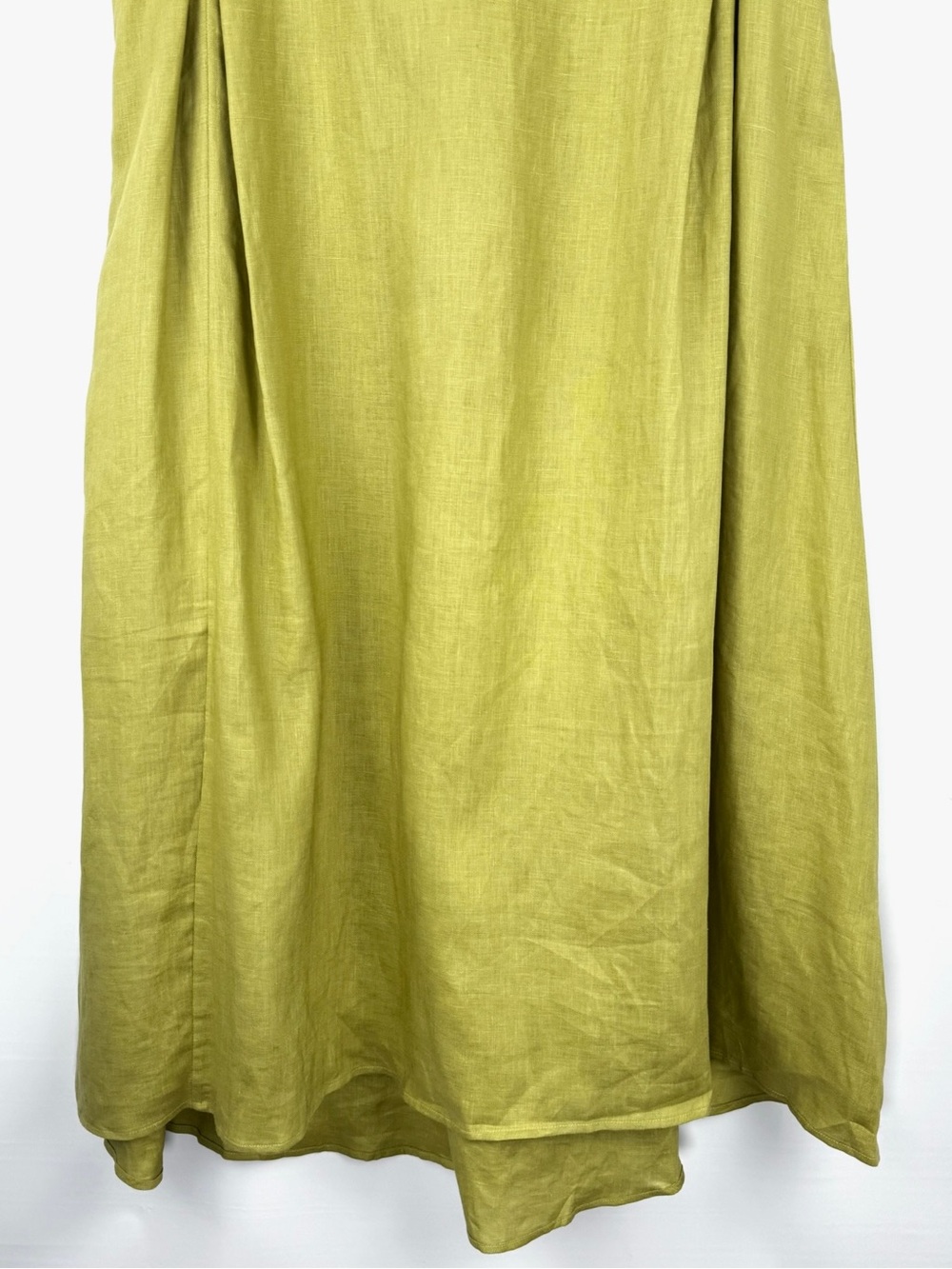 Sleeveless V-Neck Linen Blend Maxi Dress in Light Olive - Picture 5 of 16